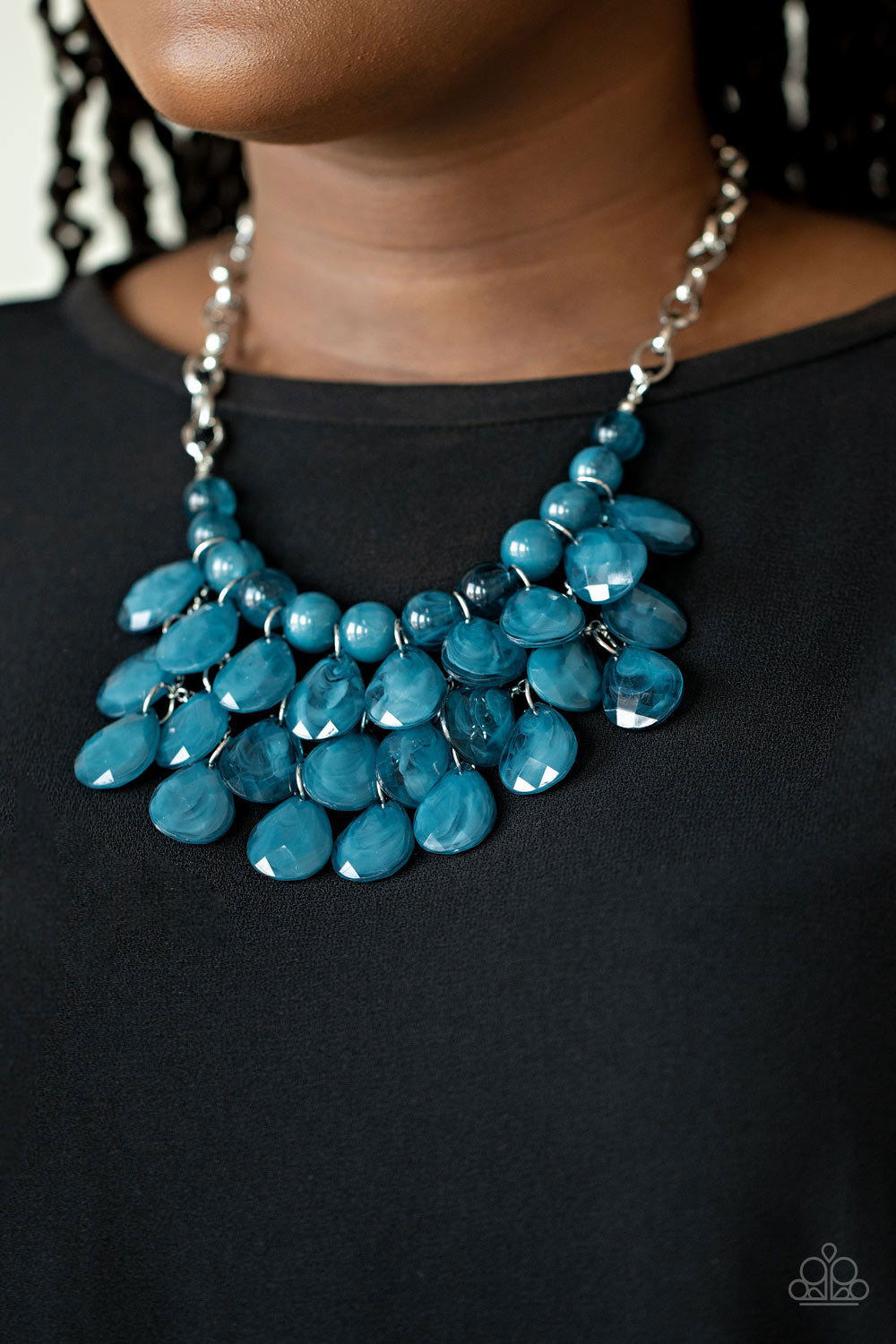 Paparazzi Accessories-Sorry To Burst Your Bubble Blue Necklace Set