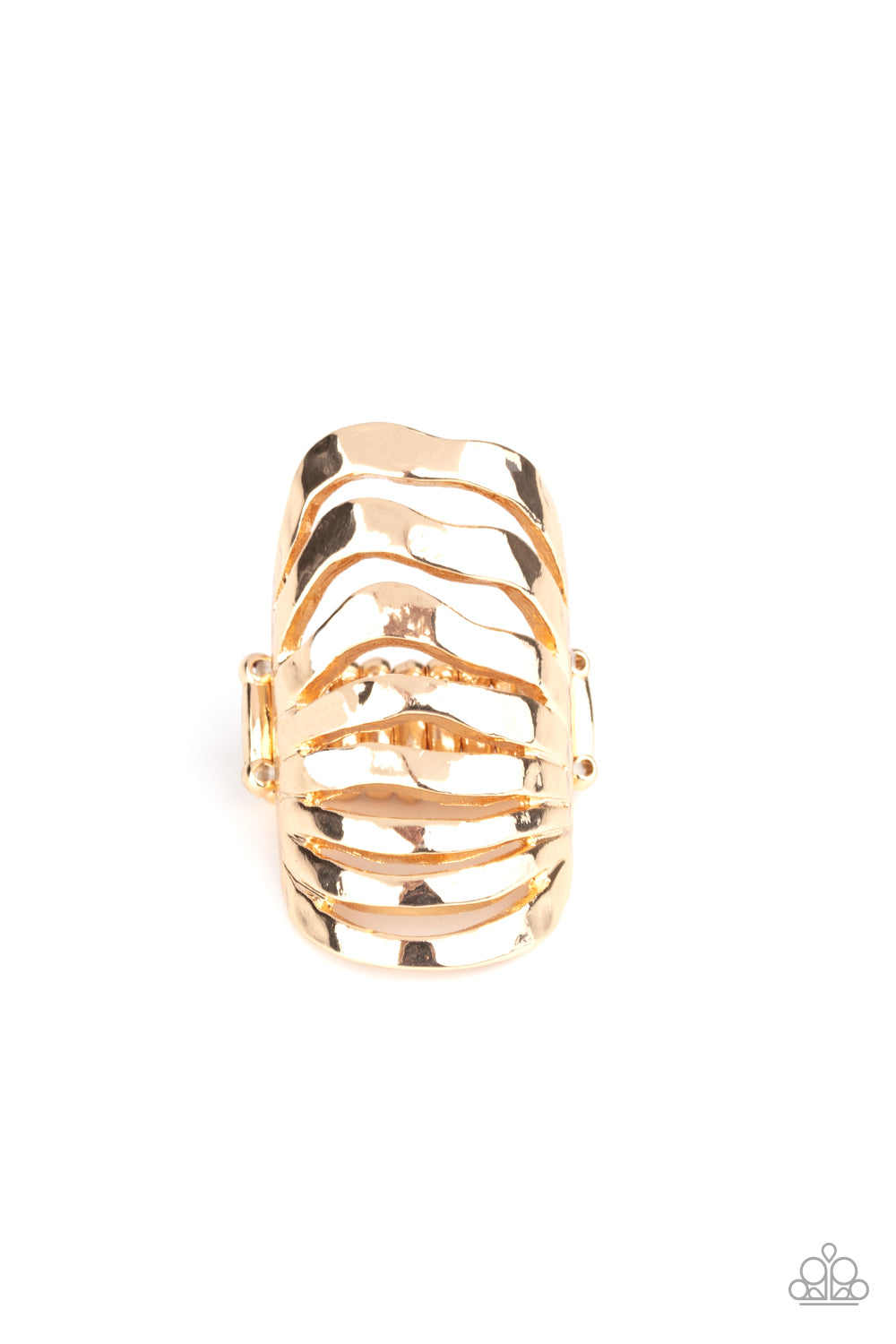 Paparazzi Accessories-Sound Waves Gold Ring