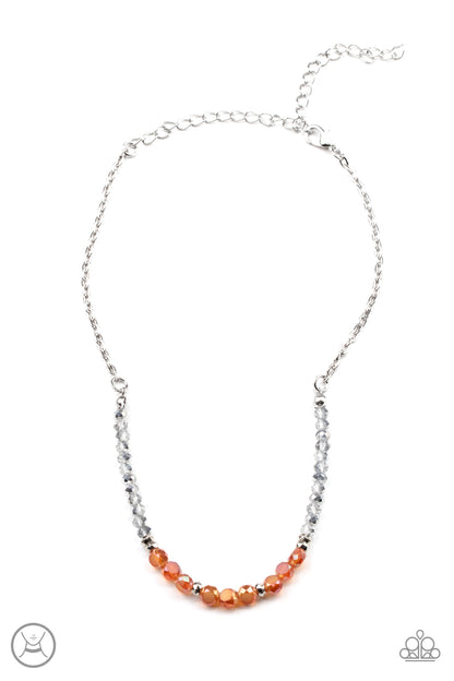 Paparazzi Accessories-Space Odyssey Orange Hematite Crystal Necklace Set