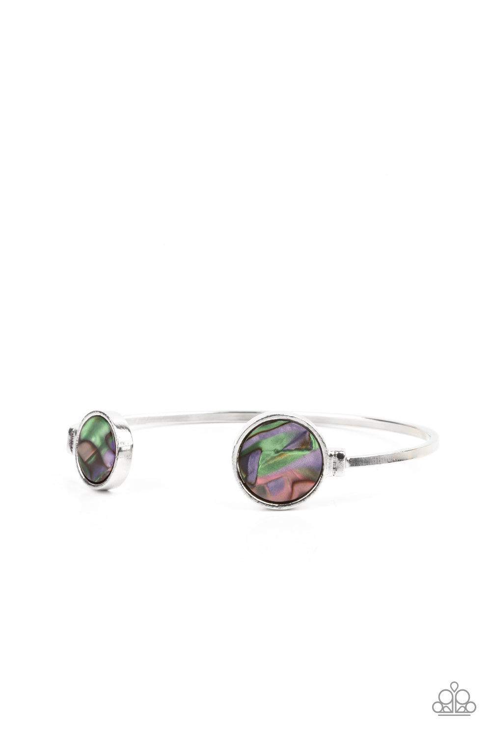 Paparazzi Accessories-Space Oracle Multi Iridescent Shell Cuff Bracelet