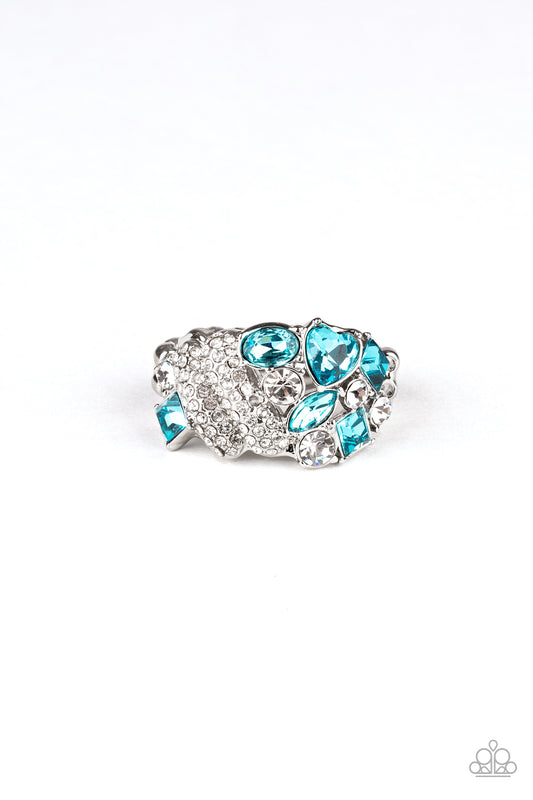 Paparazzi Accessories-Sparkle Bust Blue Ring