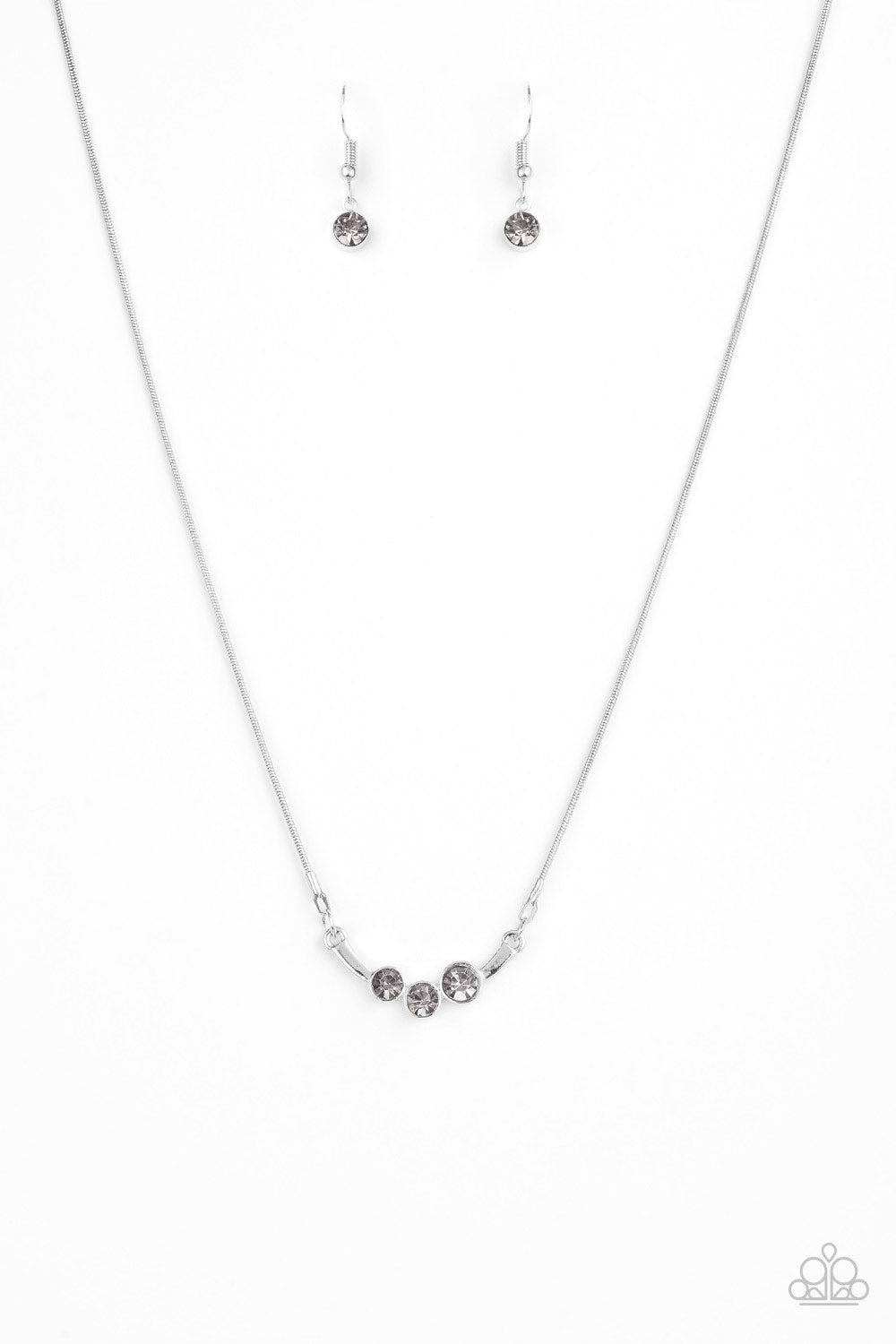 Paparazzi Accessories-Sparkling Stargazer Smoky Silver Trio Necklace Set