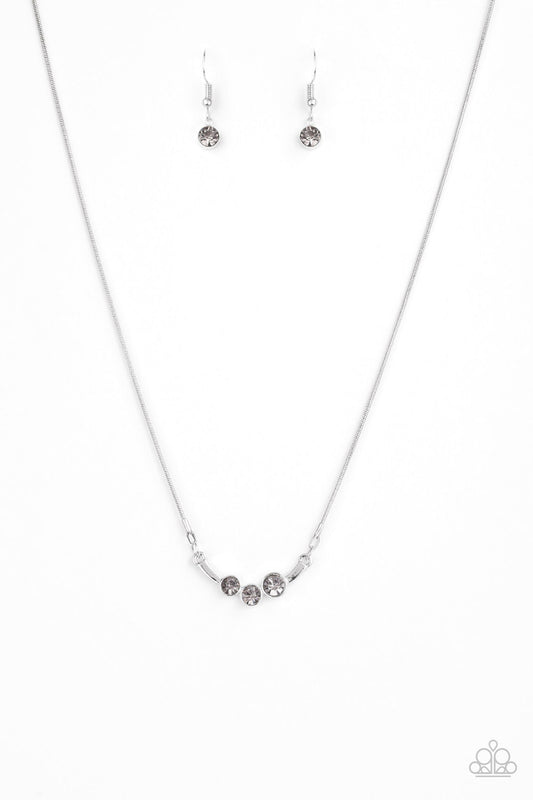 Paparazzi Accessories-Sparkling Stargazer Smoky Silver Trio Necklace Set