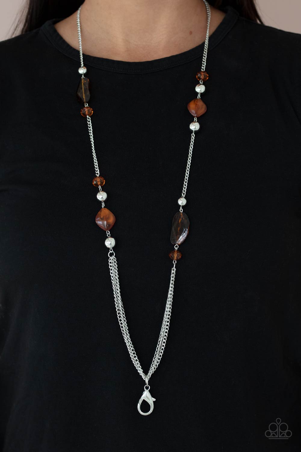 Paparazzi Accessories-Spectacularly Speckled Brown Marbled Bead Necklace Set