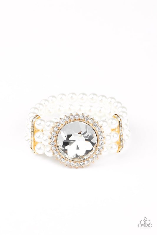 Paparazzi Accessories-Speechless Sparkle Gold Bracelet