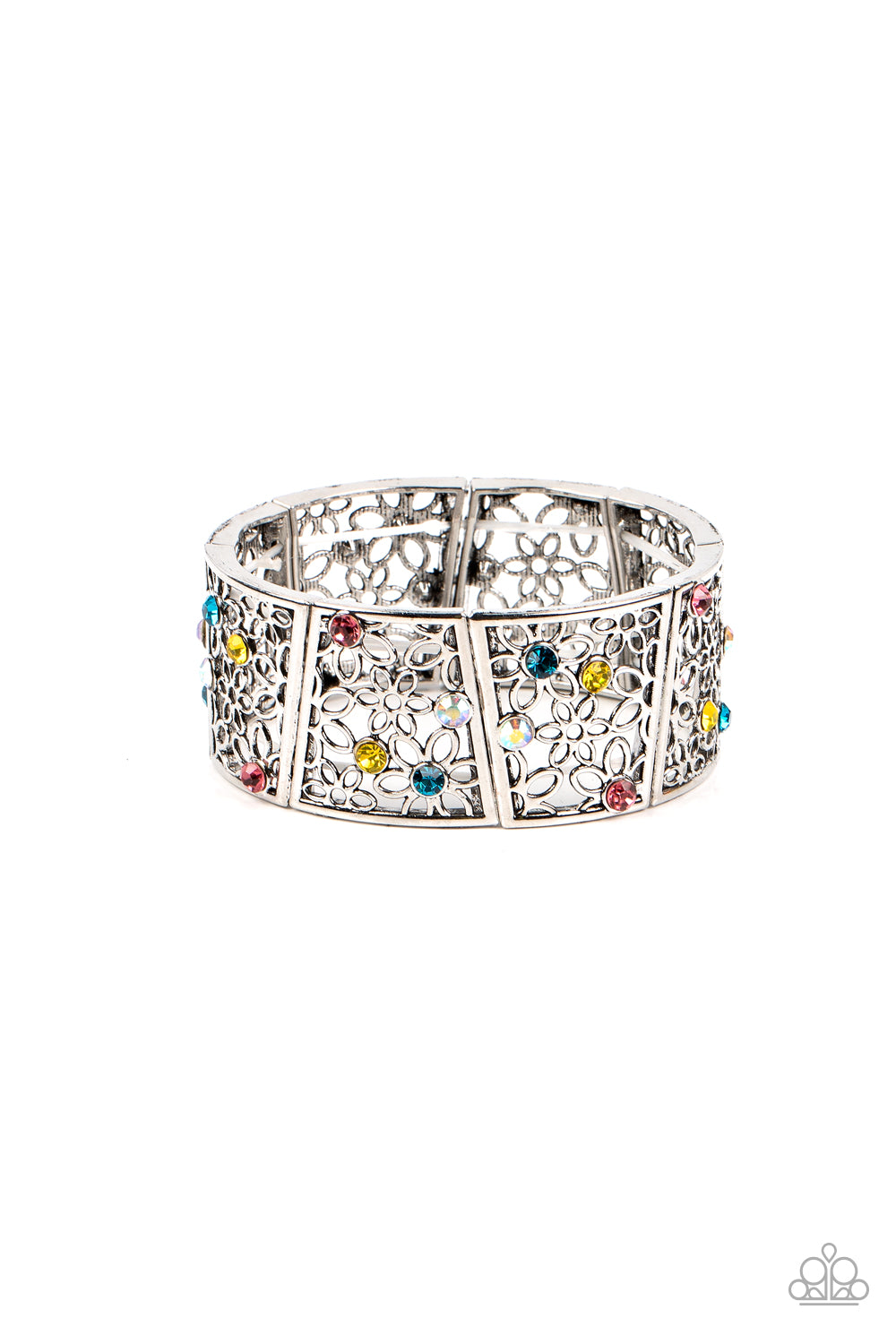 Paparazzi Accessories-Spring Greetings Multi Iridescent Rhinestone Bracelet