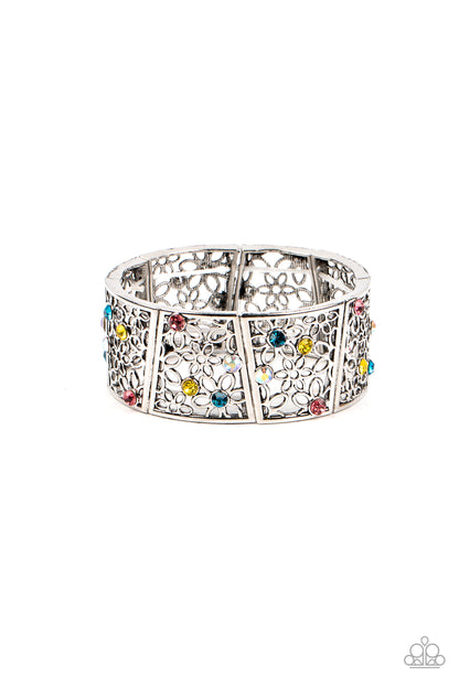 Paparazzi Accessories-Spring Greetings Multi Iridescent Rhinestone Bracelet