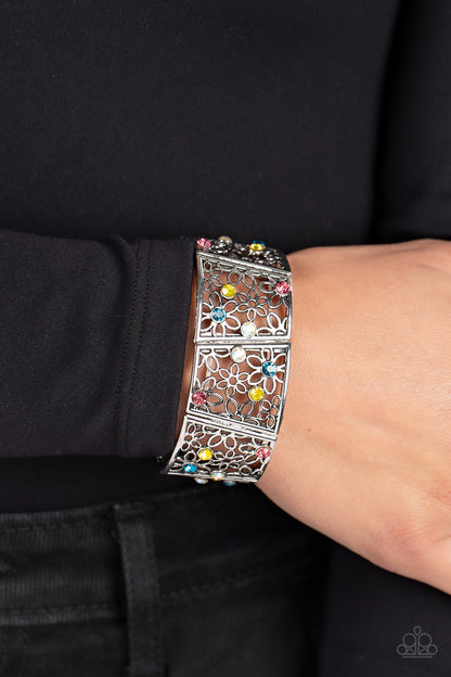 Paparazzi Accessories-Spring Greetings Multi Iridescent Rhinestone Bracelet