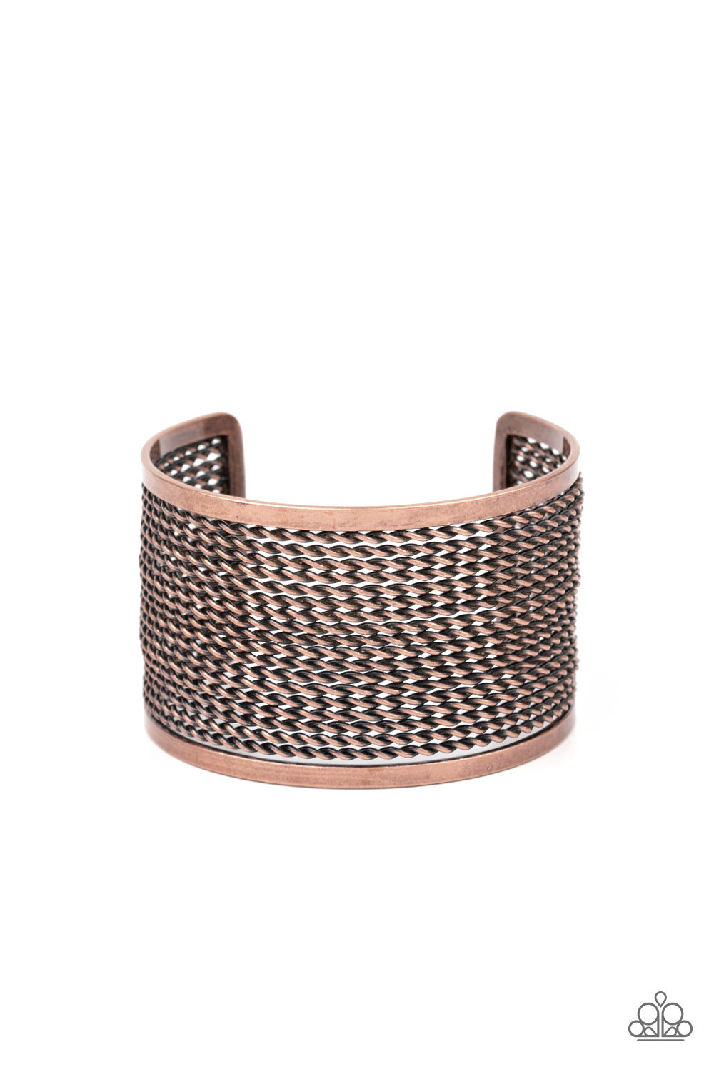 Paparazzi Accessories-Stacked Sensation Copper Antiqued Cuff Bracelet