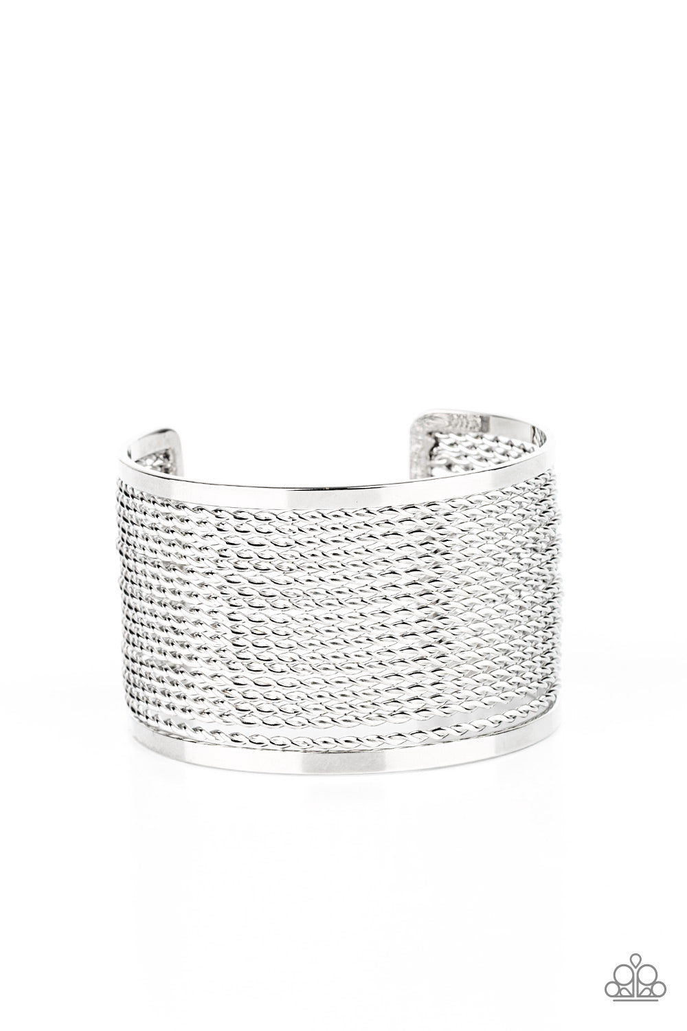 Paparazzi Accessories-Stacked Sensation Silver Wire Cuff Bracelet