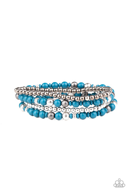 Paparazzi Accessories-Stacked Style Maker Blue Bracelet