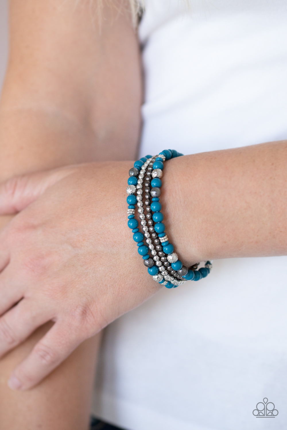 Paparazzi Accessories-Stacked Style Maker Blue Bracelet