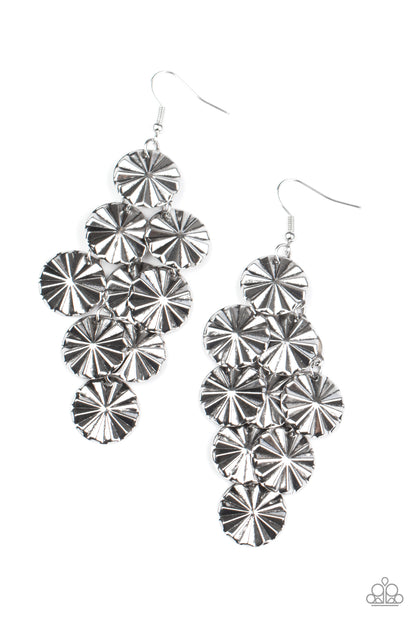 Paparazzi Accessories-Star Spangled Shine Silver Earrings