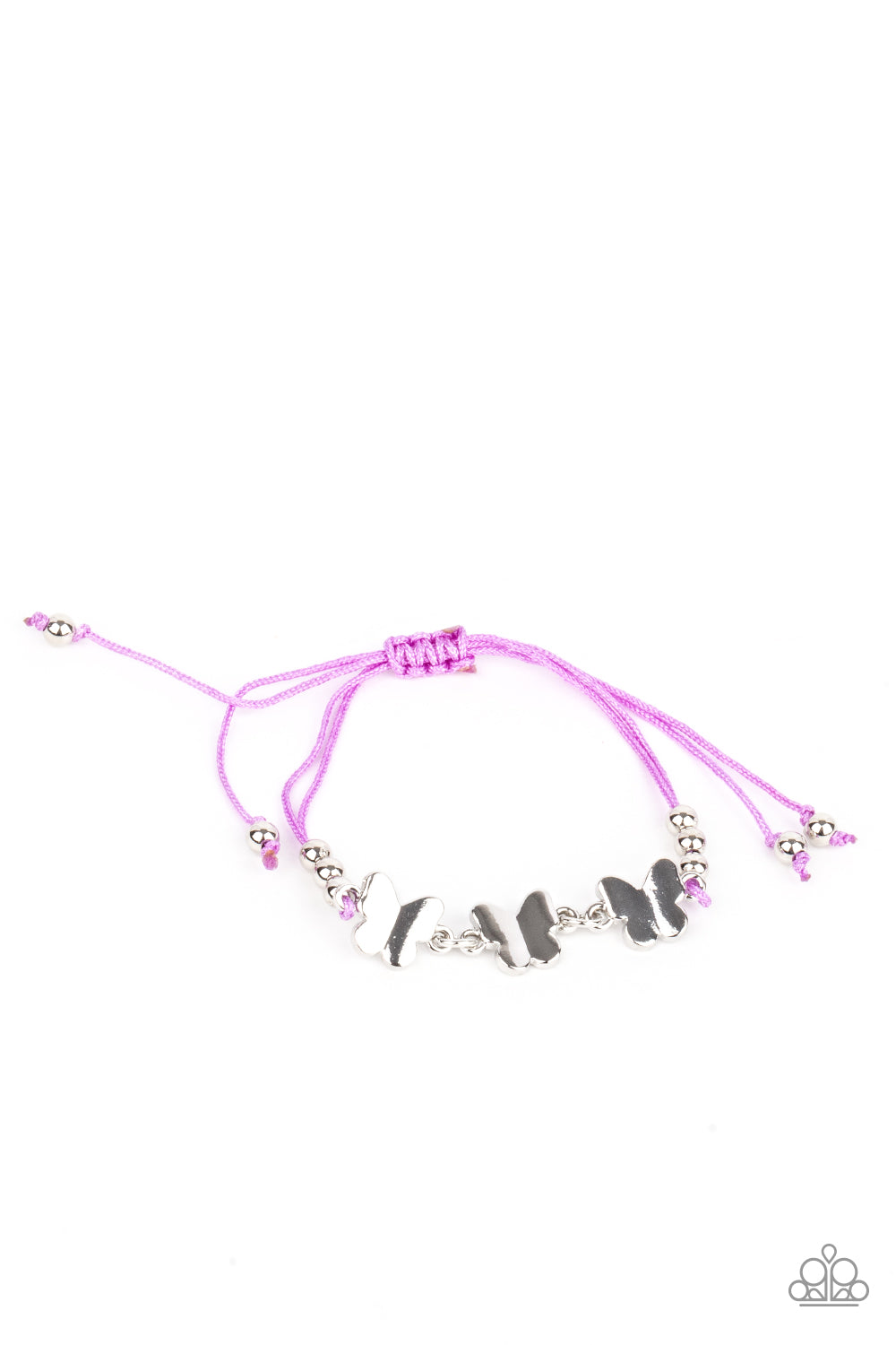 Paparazzi Accessories-Starlet Shimmer Silver Butterfly Charm Bracelet