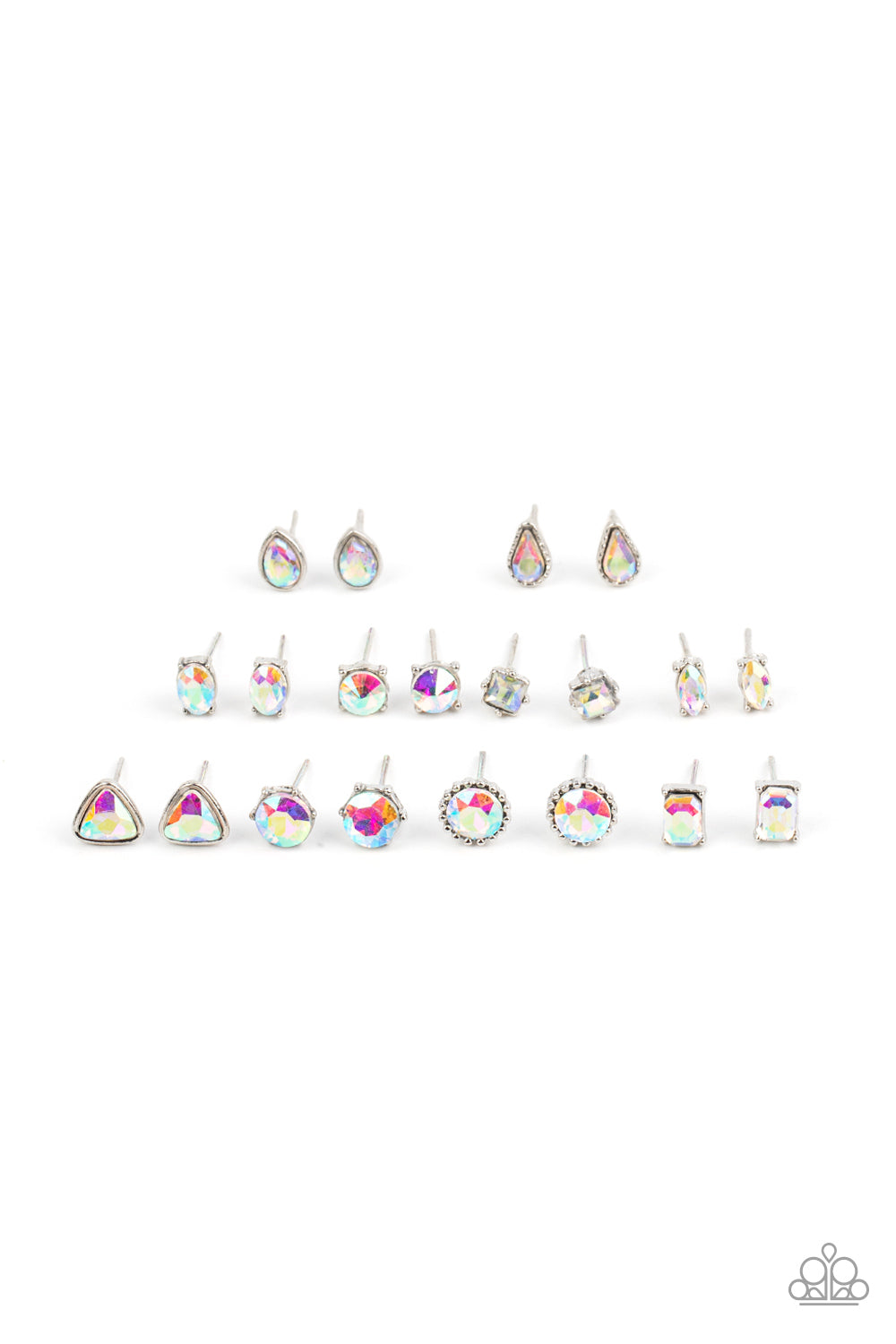 Paparazzi Accessories-Starlet Shimmer Varies Shapes of Iridescent Rhinestone Earrings