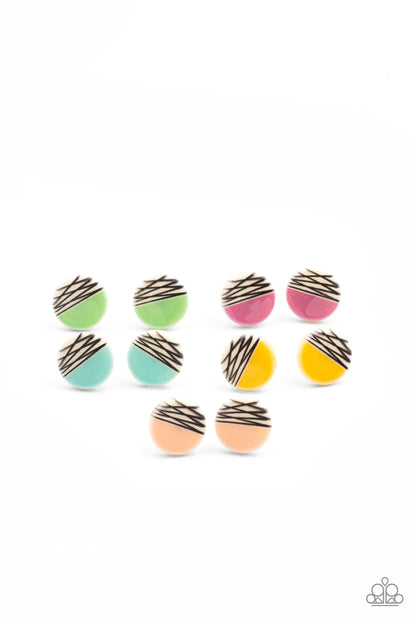 Paparazzi Accessories-Starlet  Retro Stripe Earrings