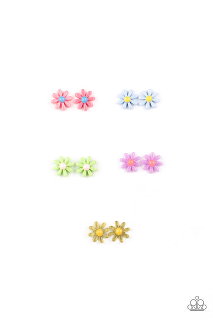 Paparazzi Accessories-Starlet Shimmer Floral Earrings