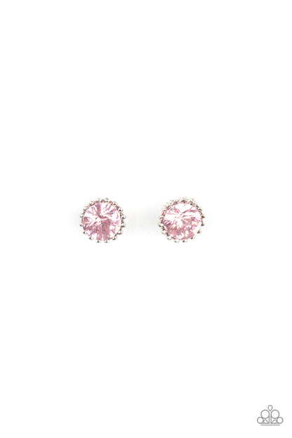 Paparazzi Accessories-Starlet Shimmer Pink Iridescent Assorted Shape Earrings