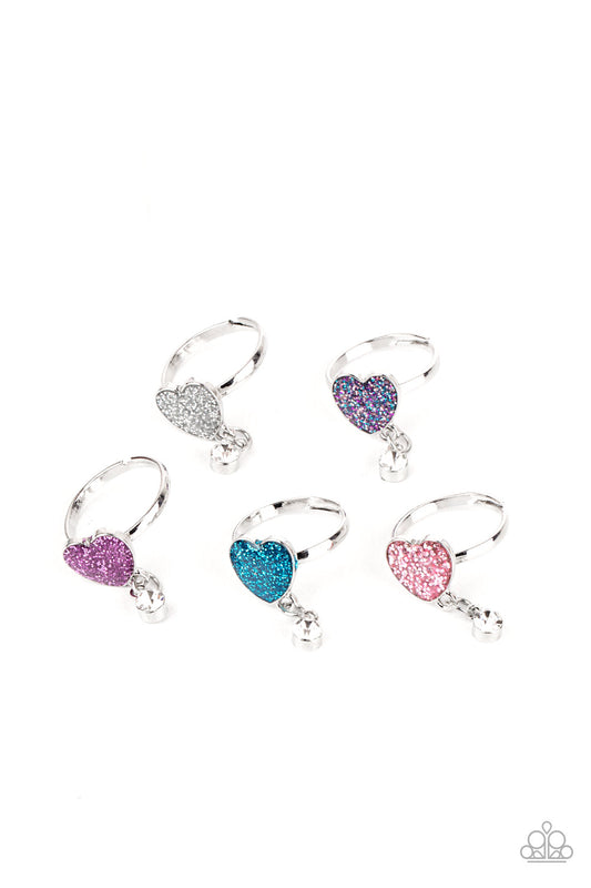 Paparazzi Accessories-Starlet Shimmer Multicolored Rhinestone Heart Ring Kit