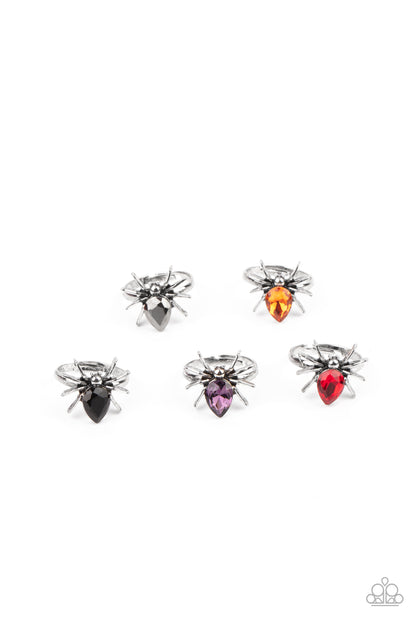 Paparazzi Accessories-Starlet Shimmer Assorted Rhinestones Spooky Spider Rings