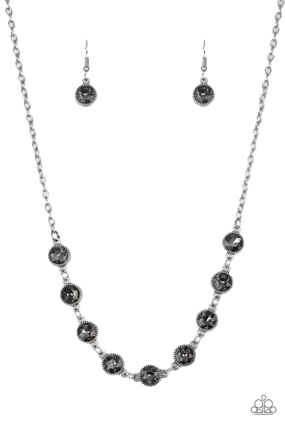 Paparazzi Accessories-Starlit Socials Smoky Rhinestone Necklace Set