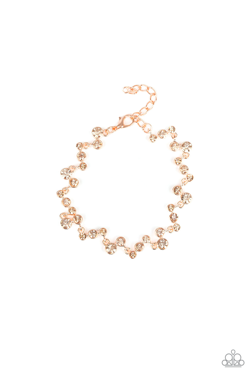 Paparazzi Accessories-Starlit Stunner Copper Rhinestone Bracelet