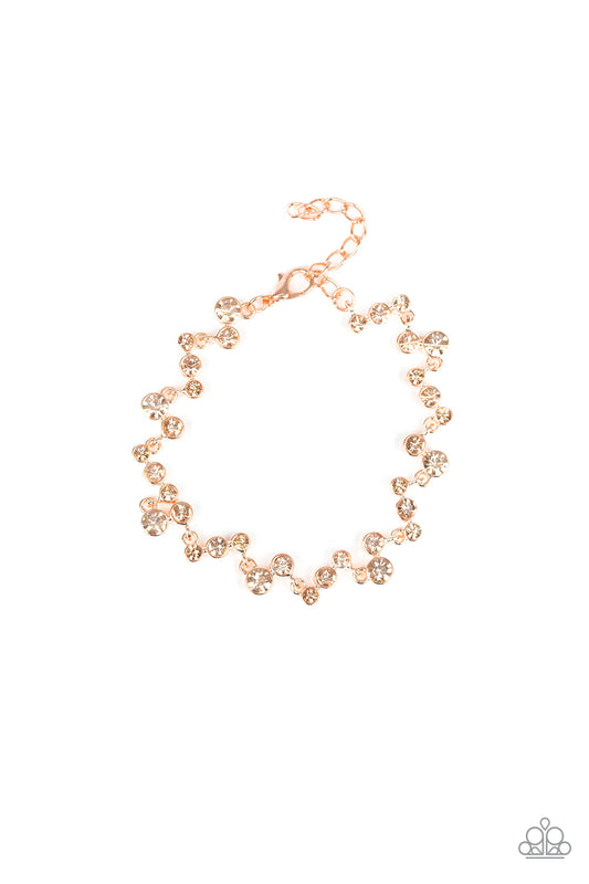 Paparazzi Accessories-Starlit Stunner Copper Rhinestone Bracelet