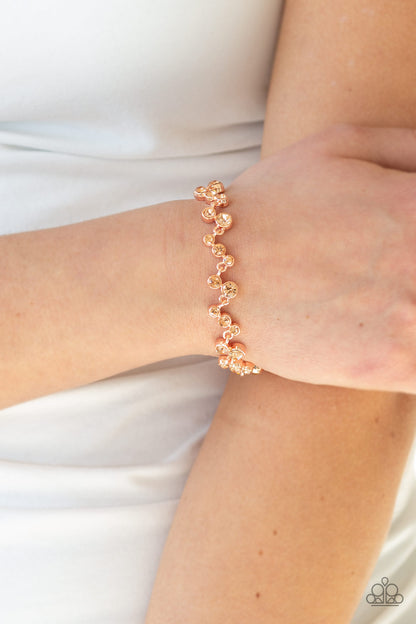 Paparazzi Accessories-Starlit Stunner Copper Rhinestone Bracelet