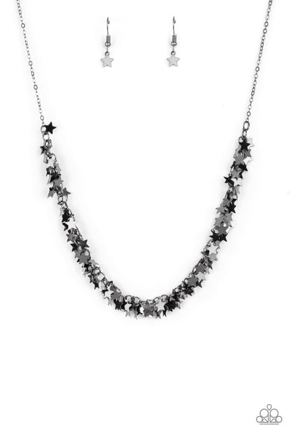 Paparazzi Accessories-Starry Anthem Black Star Charm Necklace Set