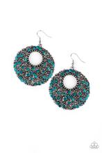 Paparazzi Accessories-Starry Showcase Blue Rhinestone Earrings