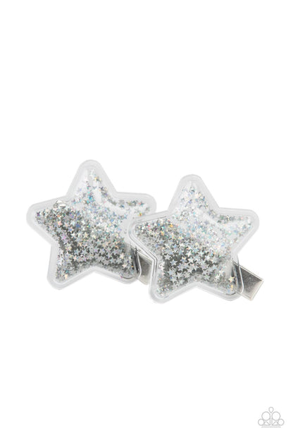 Paparazzi Accessories-Stellar-ista Silver Sequin Star Earrings