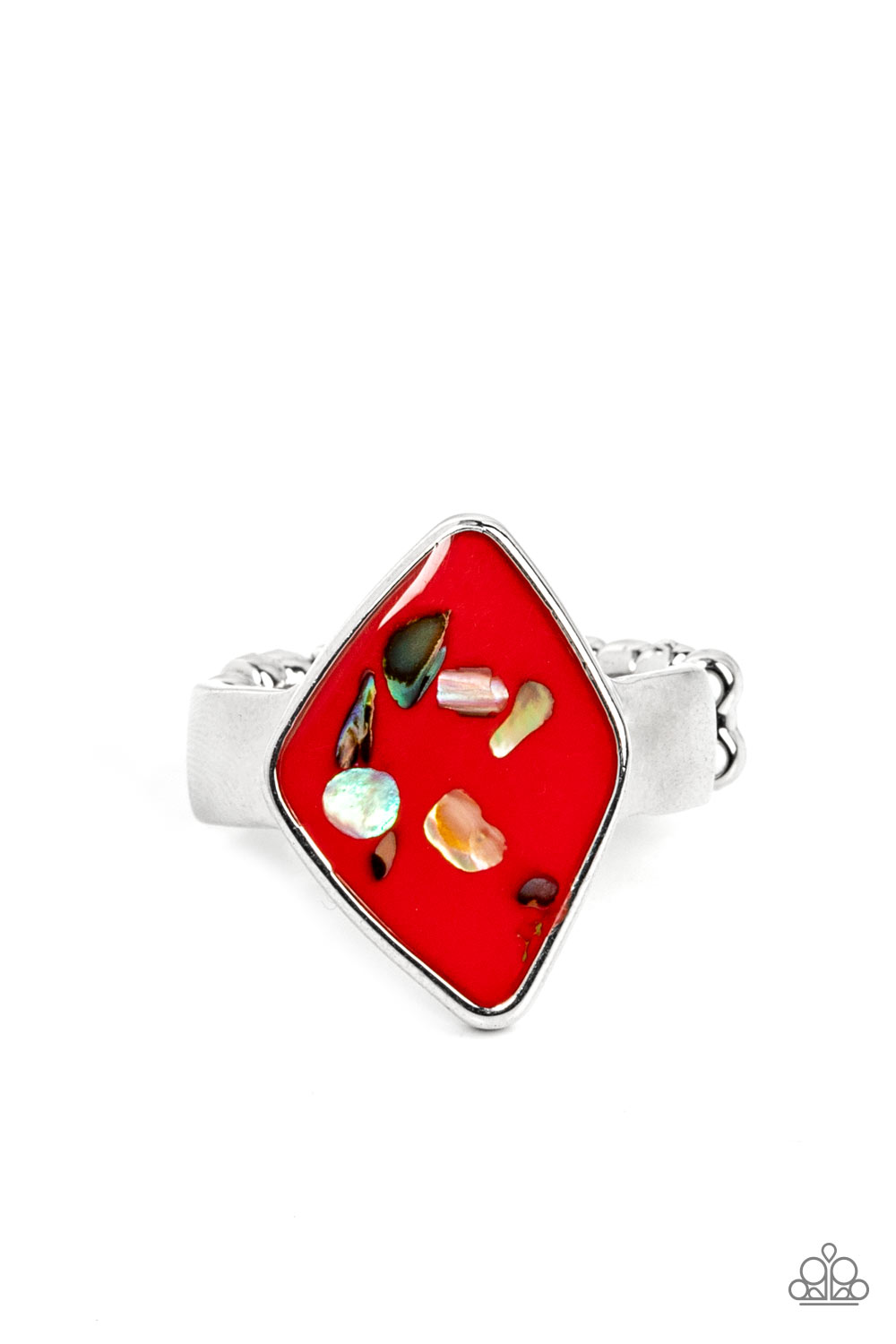 Paparazzi Accessories-Stellar Shores Red Accent Of Flecks Ring