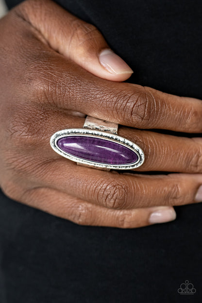 Paparazzi Accessories-Stone Mystic Purple oblong Ring