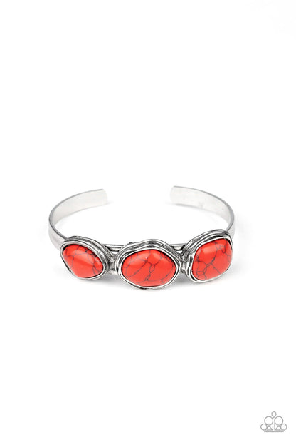 Paparazzi Accessories-Stone Shop Red Cuff Bracelet