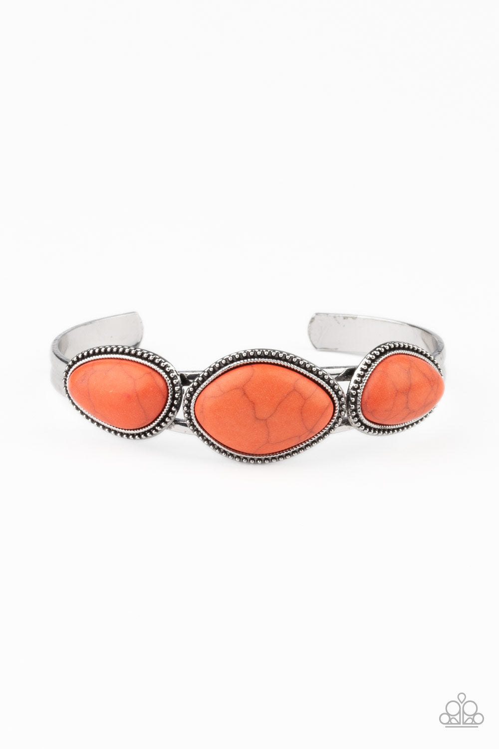 Paparazzi Accessories-Stone Solace Orange Cuff Bracelet