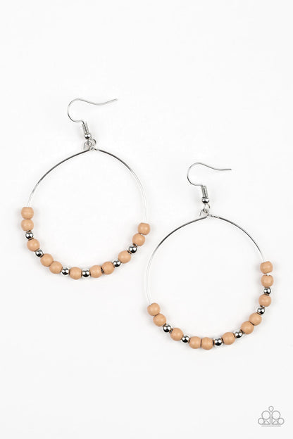 Paparazzi Accessories-Stone Spa Brown Earrings