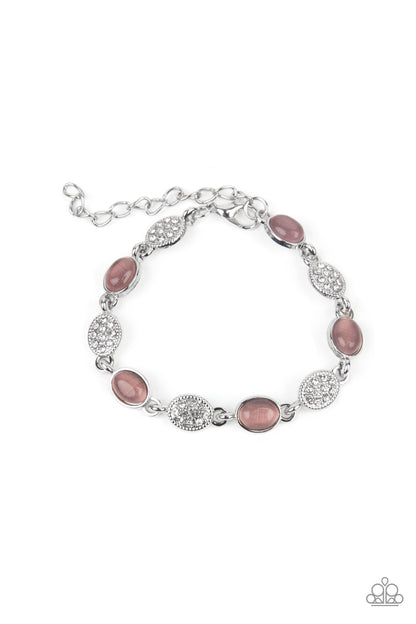 Paparazzi Accessories-Stop and GLOW Dainty Purple Cat's Eye Bracelet