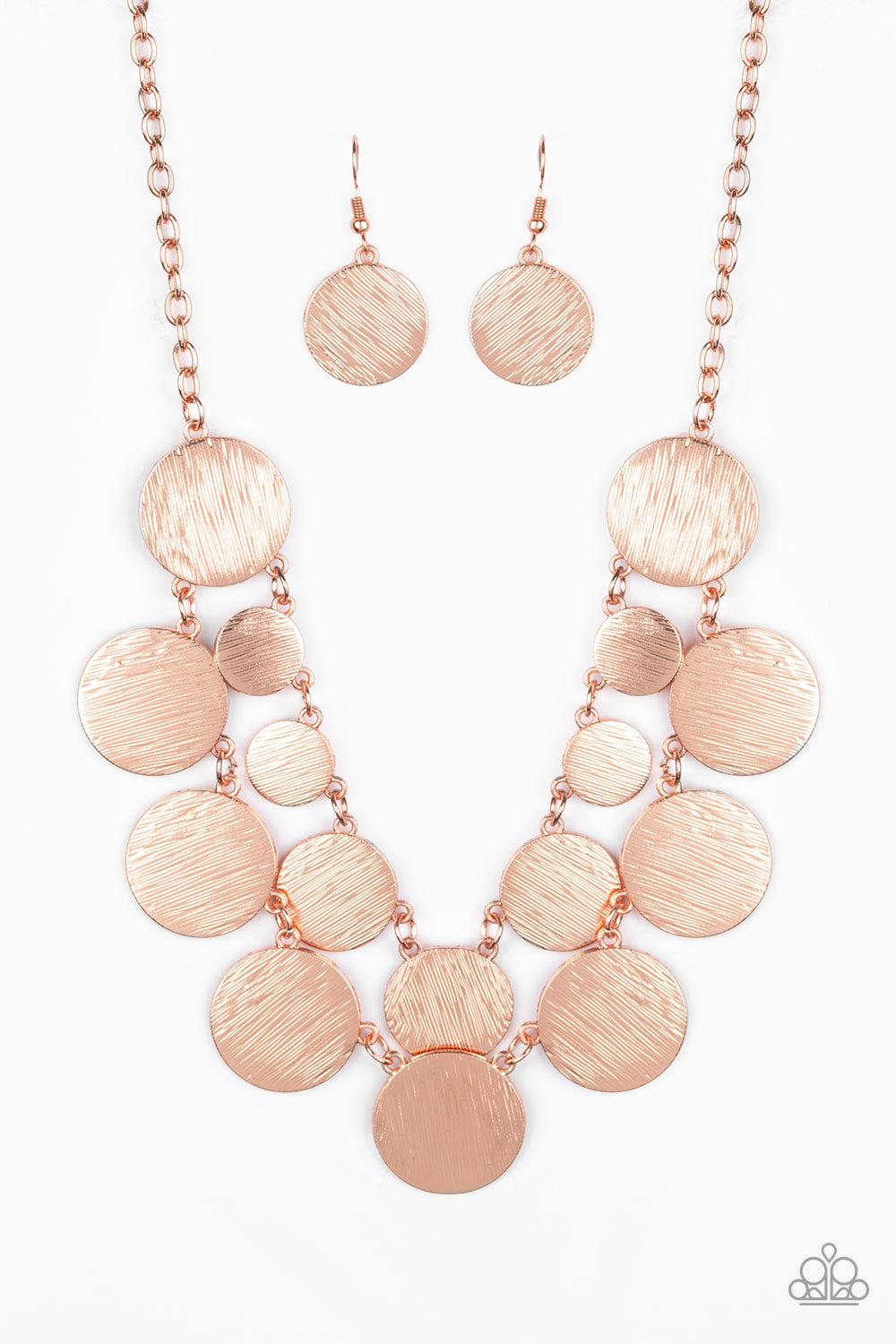 Paparazzi Accessories-Stop and Reflect Copper Necklace Set