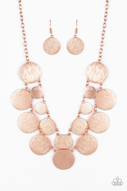 Paparazzi Accessories-Stop and Reflect Copper Necklace Set