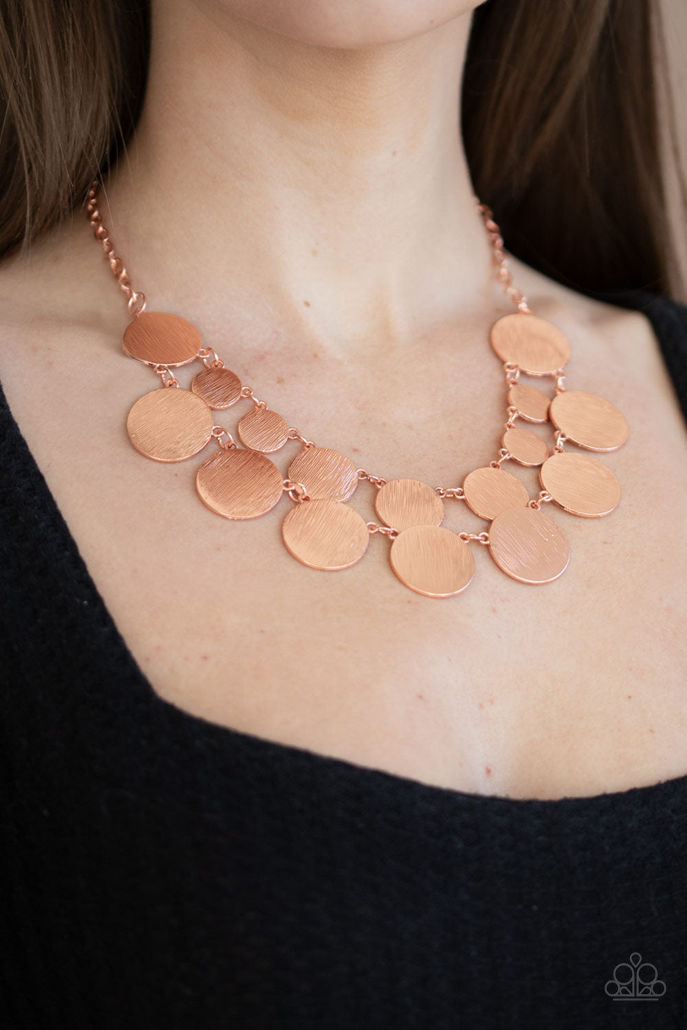 Paparazzi Accessories-Stop and Reflect Copper Necklace Set