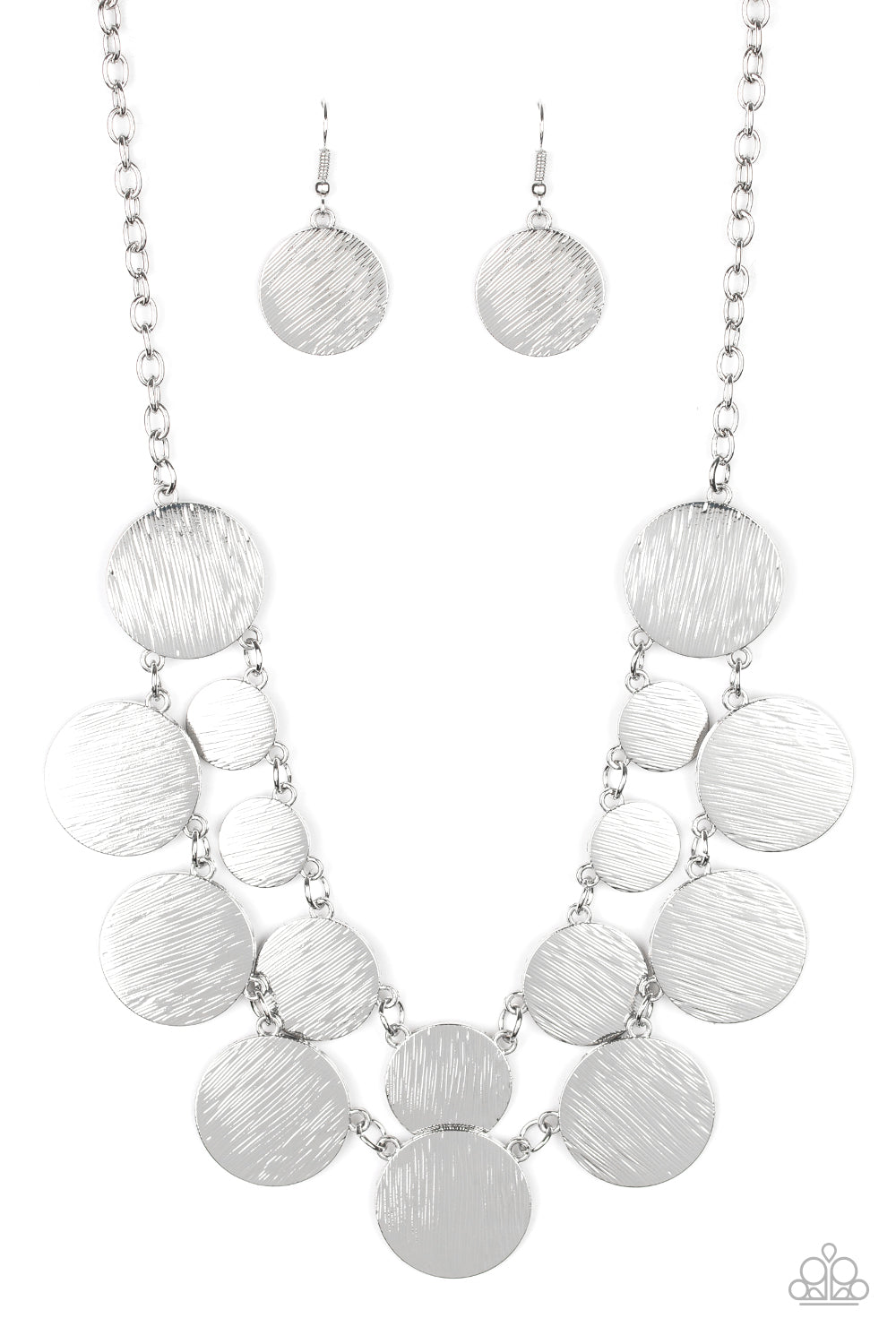 Paparazzi Accessories-Stop and Reflect Silver Necklace Set