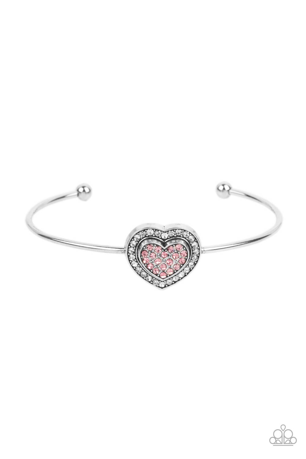 Paparazzi Accessories-Stunning Soulmates Pink 3 Dimensional Heart Bracelet