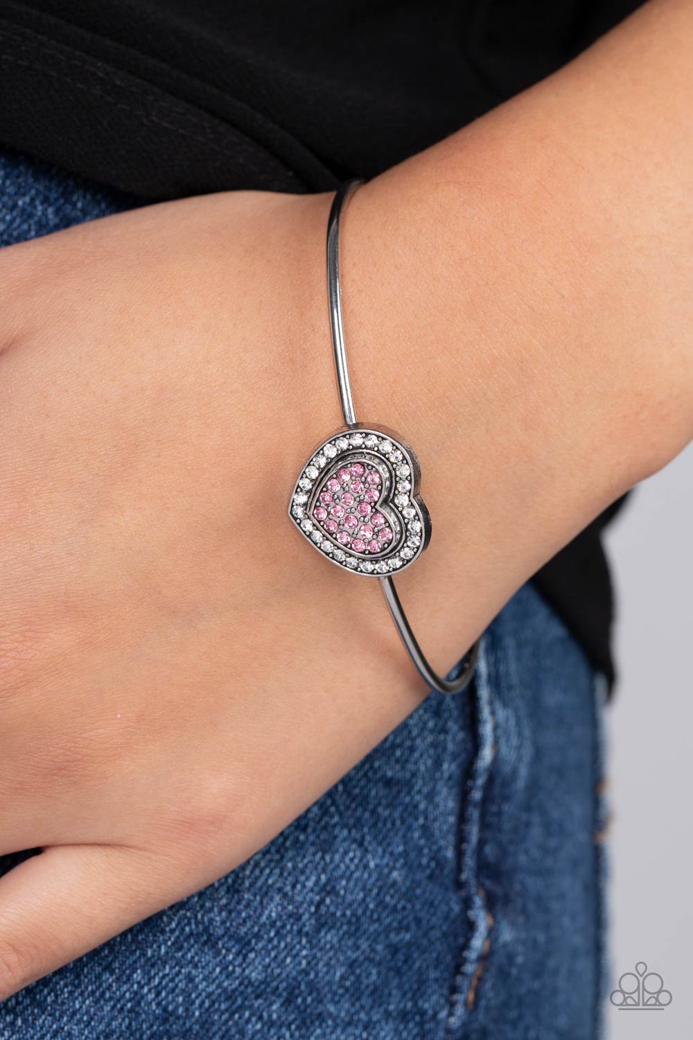 Paparazzi Accessories-Stunning Soulmates Pink 3 Dimensional Heart Bracelet