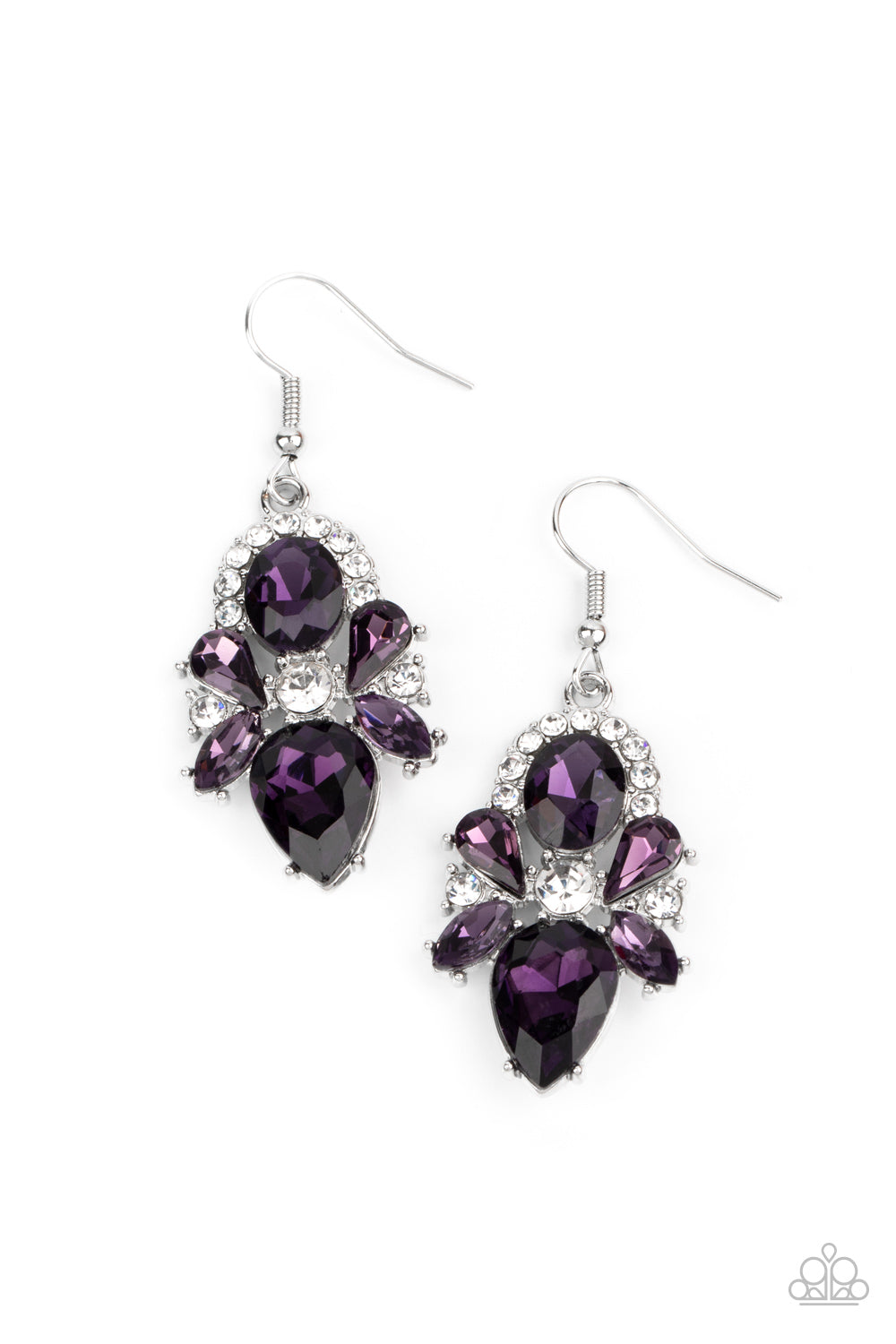 Paparazzi Accessories-Stunning Starlet Purple Sparkly Earrings