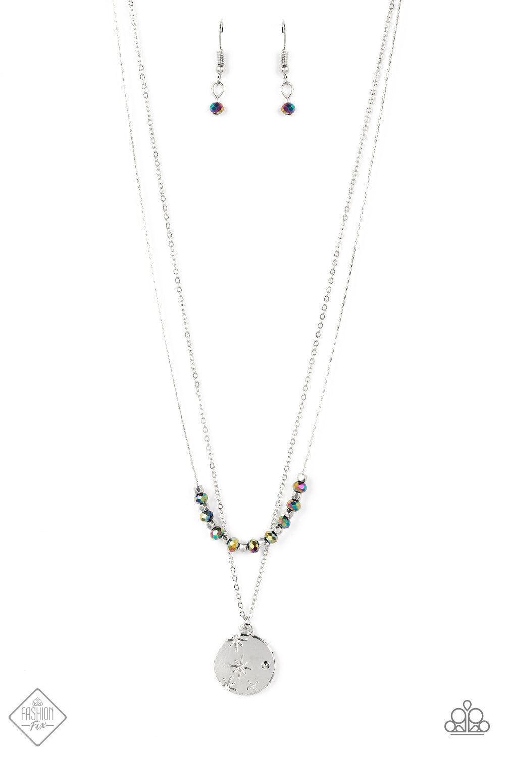 Paparazzi Accessories-Stunning Supernova Multi Oil Spill FF Necklace Set