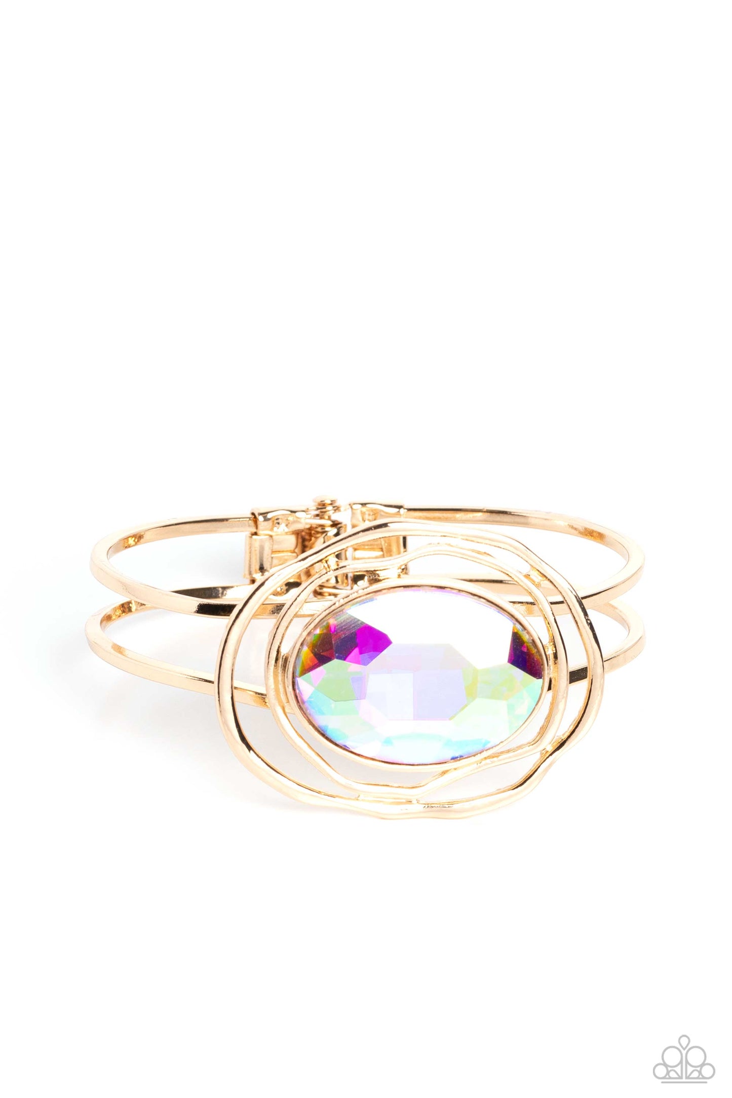 Paparazzi Accessories-Substantial Sorceress Multi Iridescent Oval Bracelet