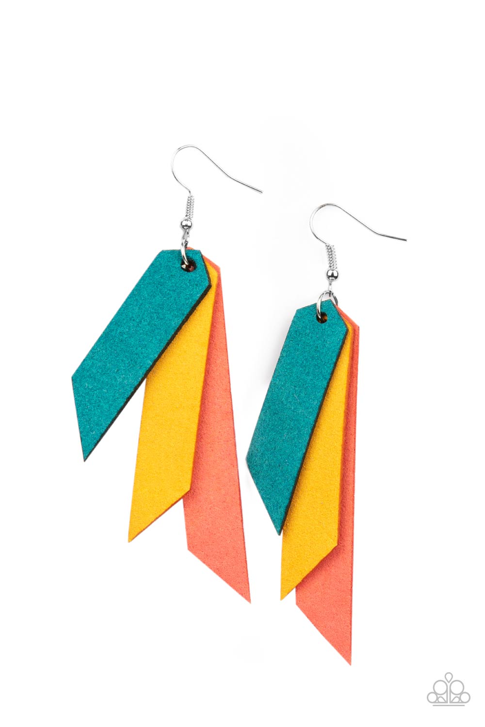 Paparazzi Accessories-Suede Shade Multi Leather Earrings