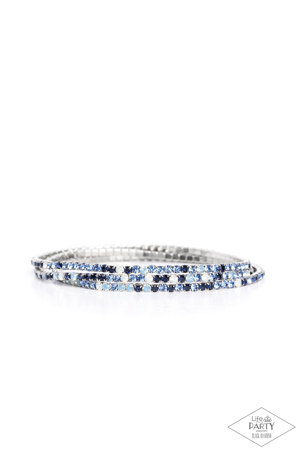 Paparazzi Accessories-Sugar and ICE Blue Dainty White Rhinestone Bracelet