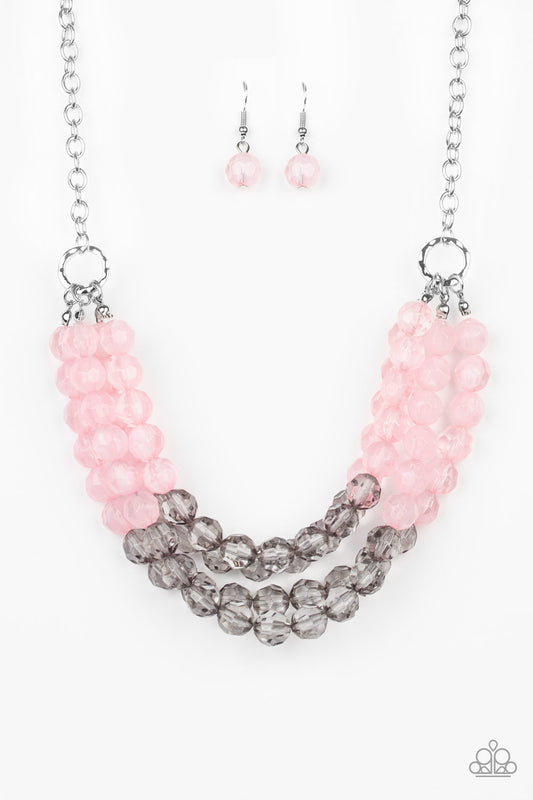 Paparazzi Accessories-Summer Ice Pink Necklace Set