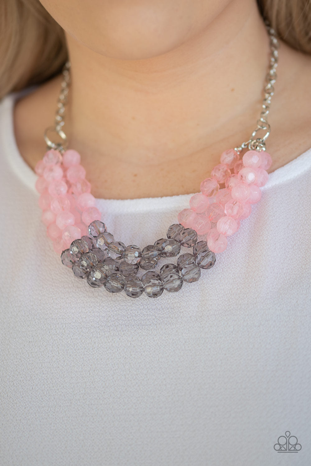 Paparazzi Accessories-Summer Ice Pink Necklace Set